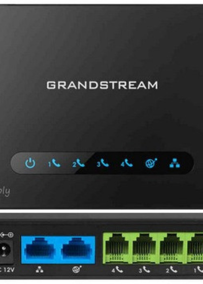 Grandstream GS-HT814 4 Port Ata with 4 Fxs Ports and Gigabit NAT Router Voip Phone and Device, Black | 4 FXS Ports, VoIP Phone and Device